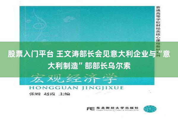 股票入门平台 王文涛部长会见意大利企业与“意大利制造”部部长乌尔索