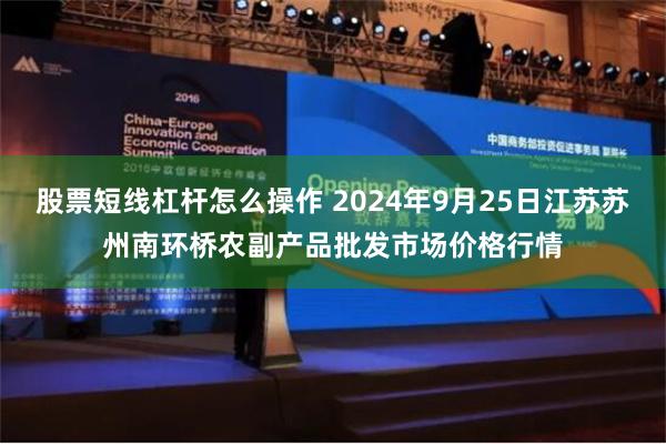 股票短线杠杆怎么操作 2024年9月25日江苏苏州南环桥农副产品批发市场价格行情