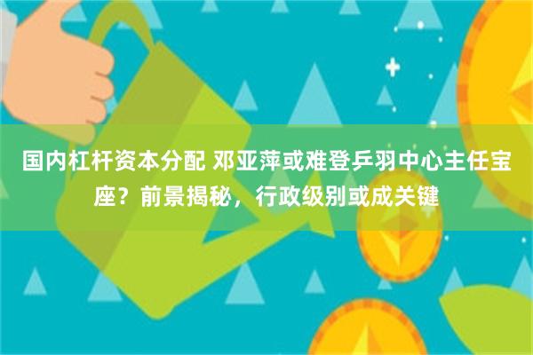 国内杠杆资本分配 邓亚萍或难登乒羽中心主任宝座？前景揭秘，行政级别或成关键