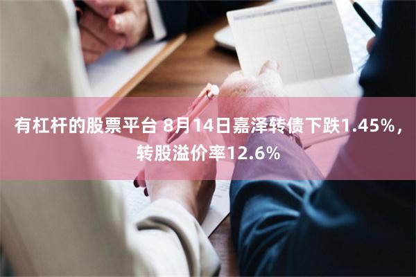 有杠杆的股票平台 8月14日嘉泽转债下跌1.45%，转股溢价率12.6%