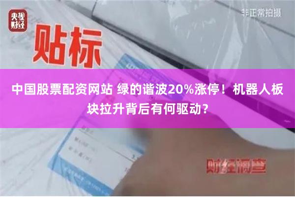 中国股票配资网站 绿的谐波20%涨停！机器人板块拉升背后有何驱动？