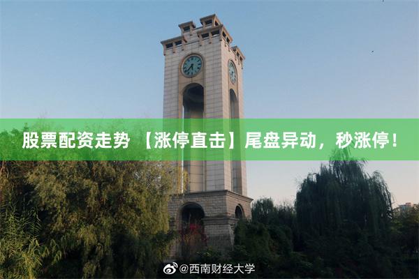 股票配资走势 【涨停直击】尾盘异动，秒涨停！